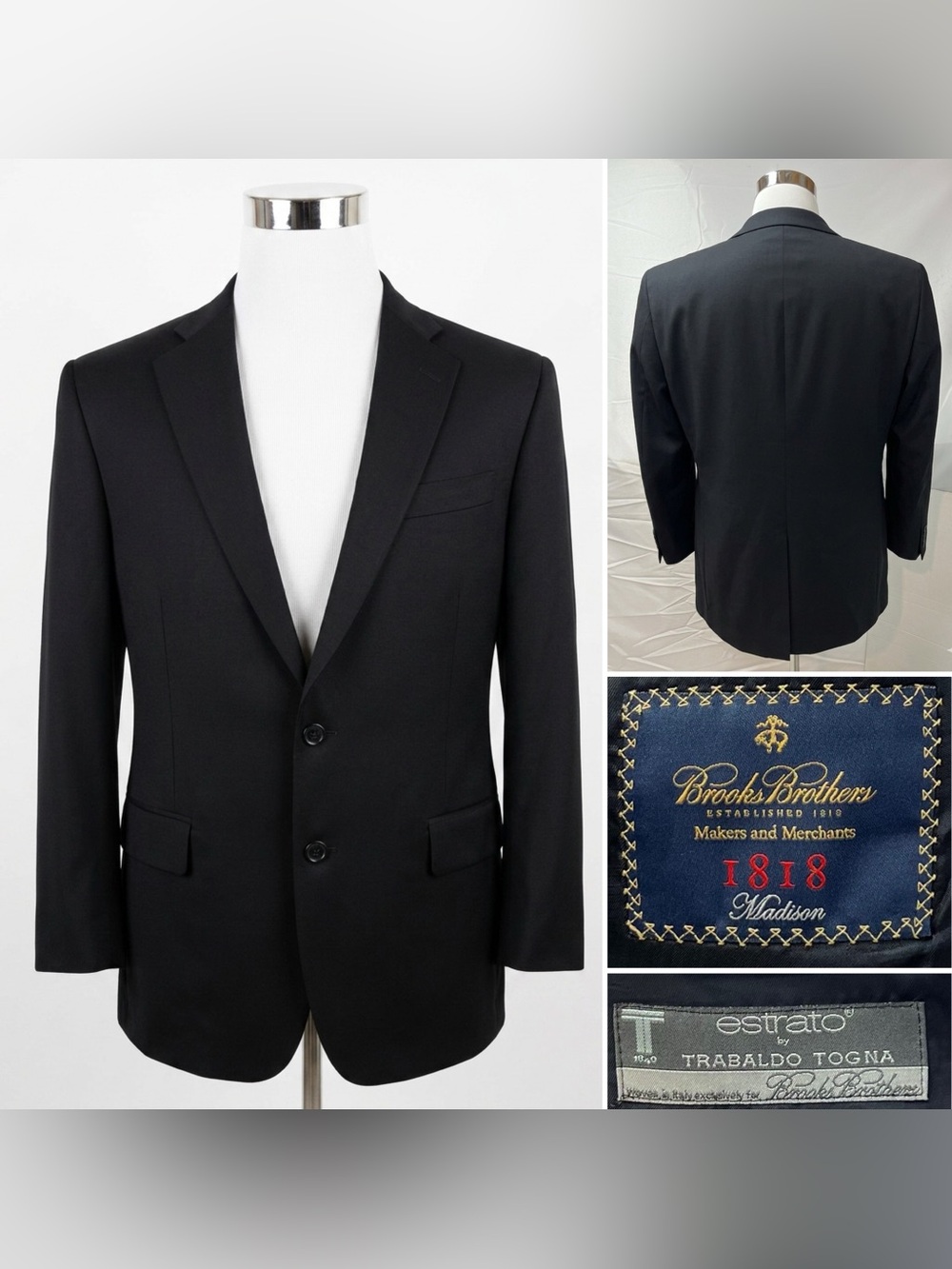 Brooks Brothers 1818 Madison Estrato Wool Men’s 43R Blazer Suit Jacket